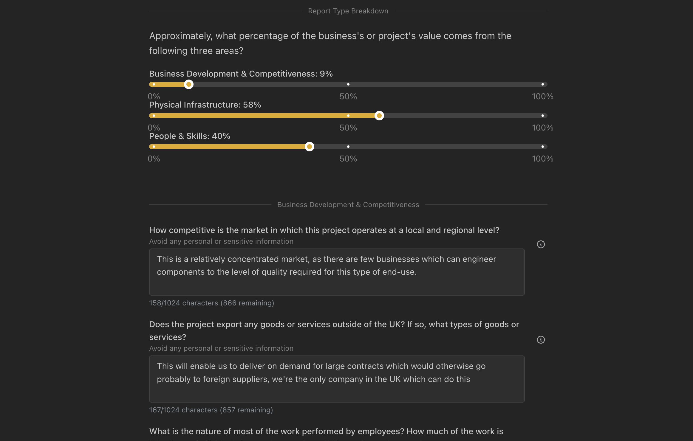 Enter business details